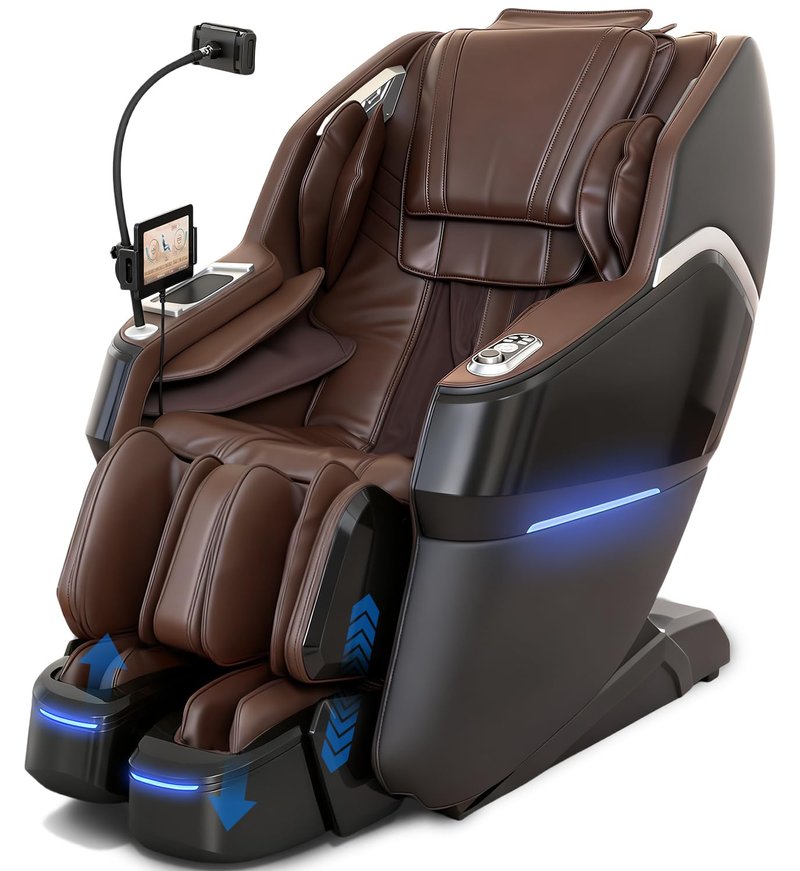 4D Massage Chair Full Body with Space Walk & Ankle Stretch, 2026 Zero Gravity 55“ SL-Track Shiatsu Massage Chair Recliner, Electric Calfrest Extension & Foot Rollers, AI Voice Control S002 Black
