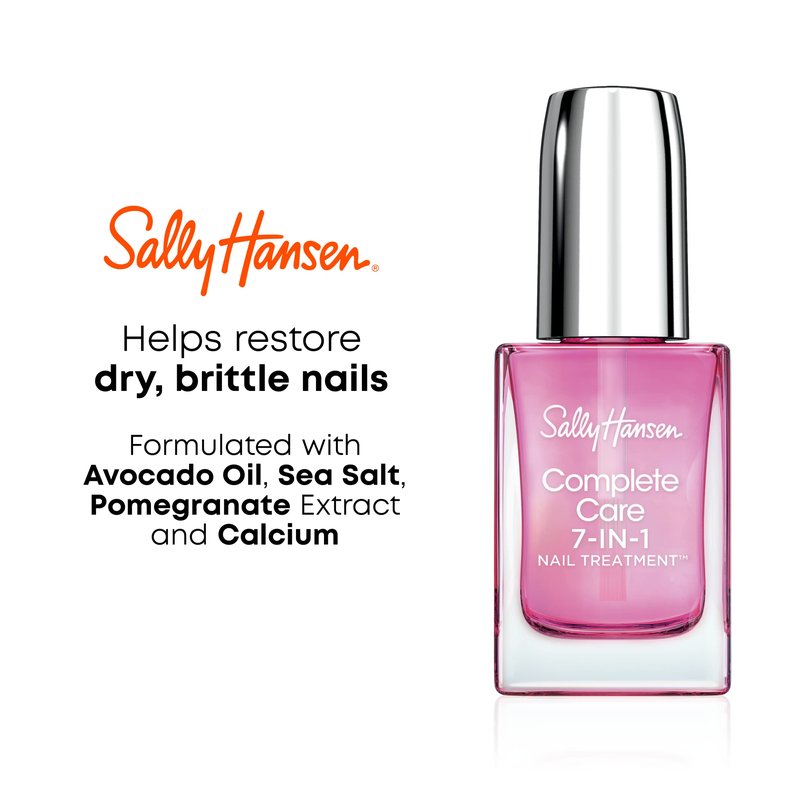 Sally Hansen Nail Treatment Complete Care 7-in-1 Nail Treatment™ | Strengthener, Base & Top Coat | Moisturizes, Restores & Protects with All-in-One Formula