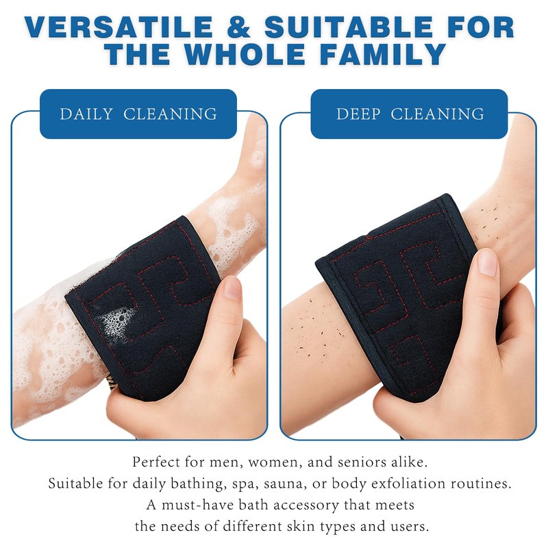 Exfoliating Back Scrubber with Handles – Double-Sided Long Bath Washer for Men & Women, Deep Cleansing Back Exfoliator for Shower & Spa Care