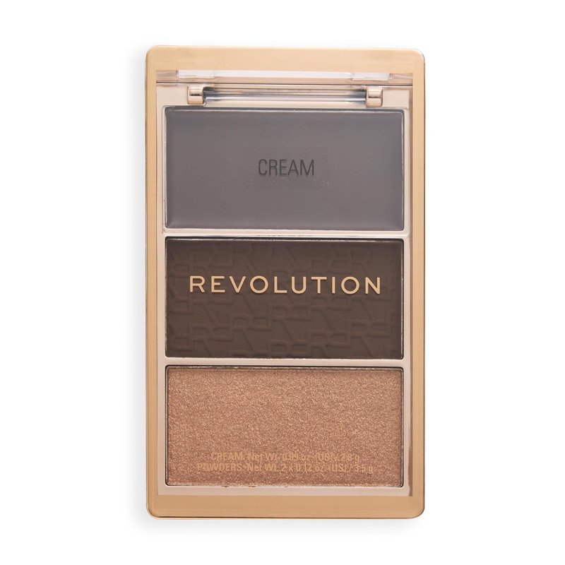 Revolution Bronze Icon Palette - Cream Matte & Shimmer Bronzer Trio for Buildable Glow | Cocoa Deep, 0.09 oz