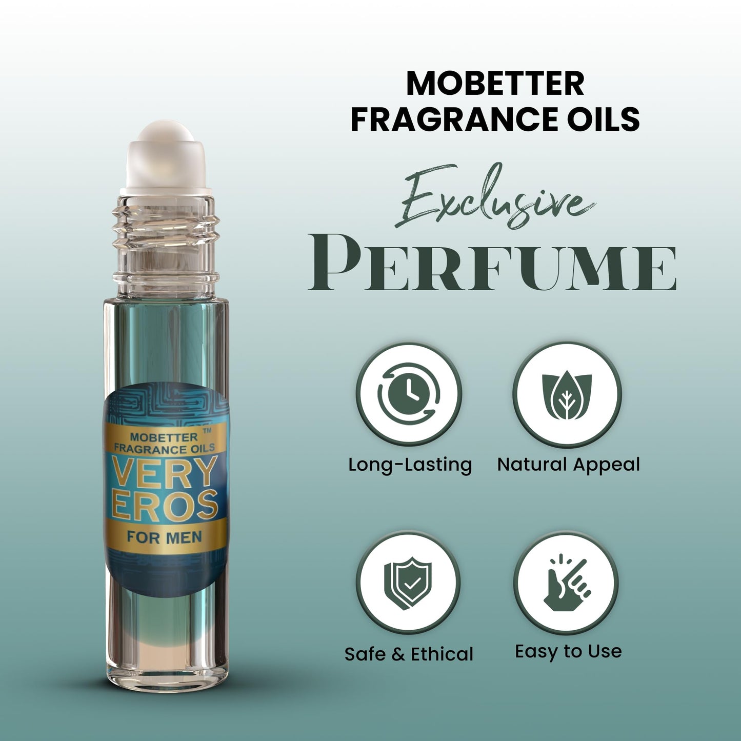 Very Eros Men Cologne Body Oil, Travel Size - Long Lasting Fragrance, Inspired By Eros Men