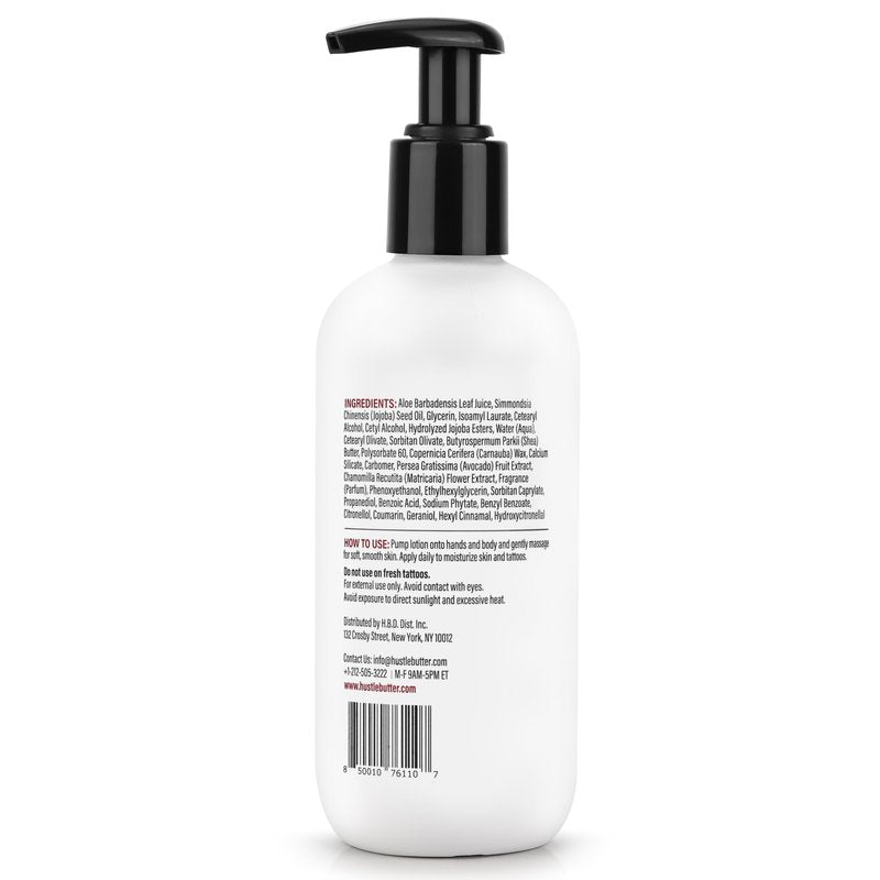 Hustle Butter Tattoo Aftercare - Daily Moisturizing Lotion - Naturally Derived Vegan Cruelty Free - Everyday All Over Use for Tattoos - 9 fl oz