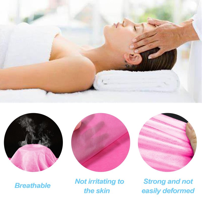 100Pcs Massage Table Sheets, 31''x71'' Waterproof Disposable Bed Sheets, Non-Woven Fabric Massage Table Cover, Breathable Protector Bed Cover for Massage Therapy Tattoo Beauty Salon (Pink)
