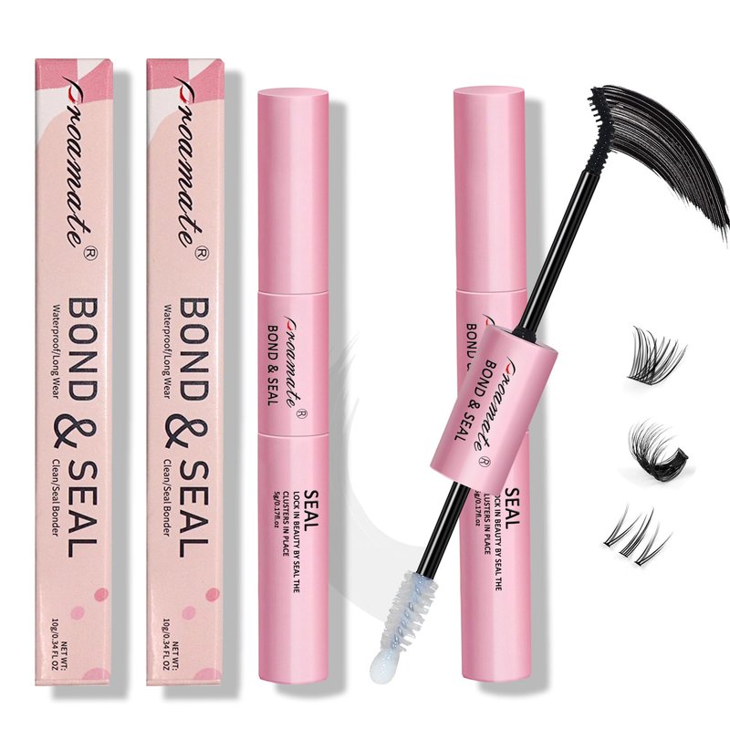 2PCS Eyelash Glue Eyelash Bond and Seal Super Strong Hold Cluster Lash Adhesive Latex Free Waterproof Cluster Lash Glue for Eyelash Extension (2PCS Lash Bond and Seal)