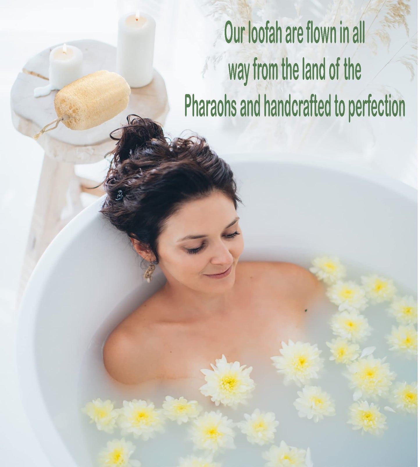 Natural Egyptian Shower Loofah Sponge Body Scrubber for Women & Men, Get You Clean and Not Just Spread Soap, Luffa Sponges are Skin-Friendly (Exfoliating, 2)