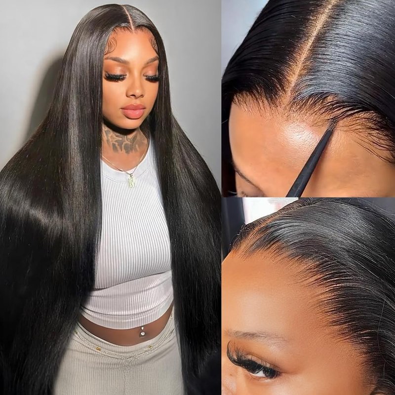 Pizazz 13x6 HD Lace Front Wig - Human Hair, Pre-Plucked & Bleached, 200 Density, Straight, Glueless Design | Ear-to-Ear Frontal