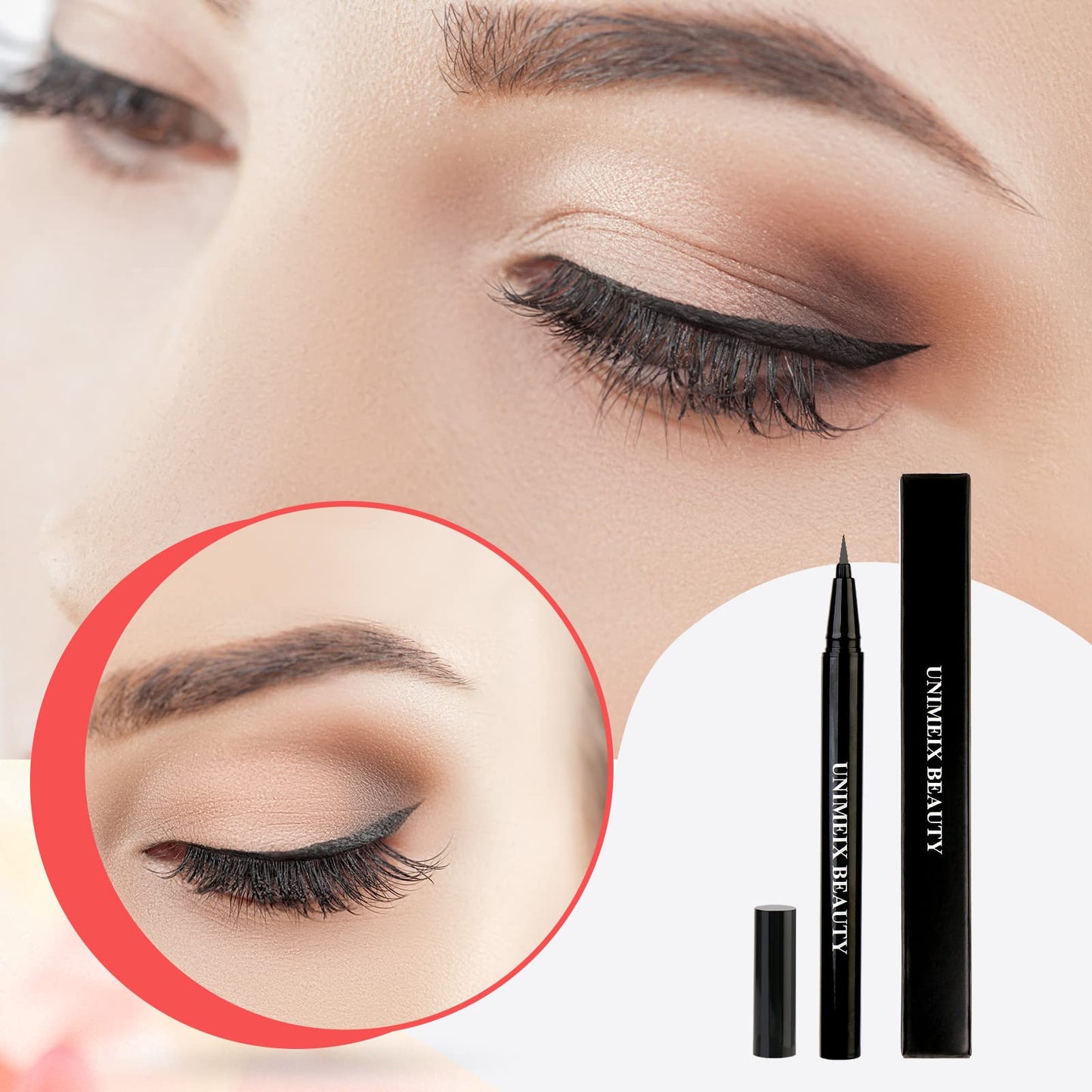 UNIMEIX Liquid Liner - Waterproof Eyeliner Pen, Precise All Day Wear, Charcoal Gray