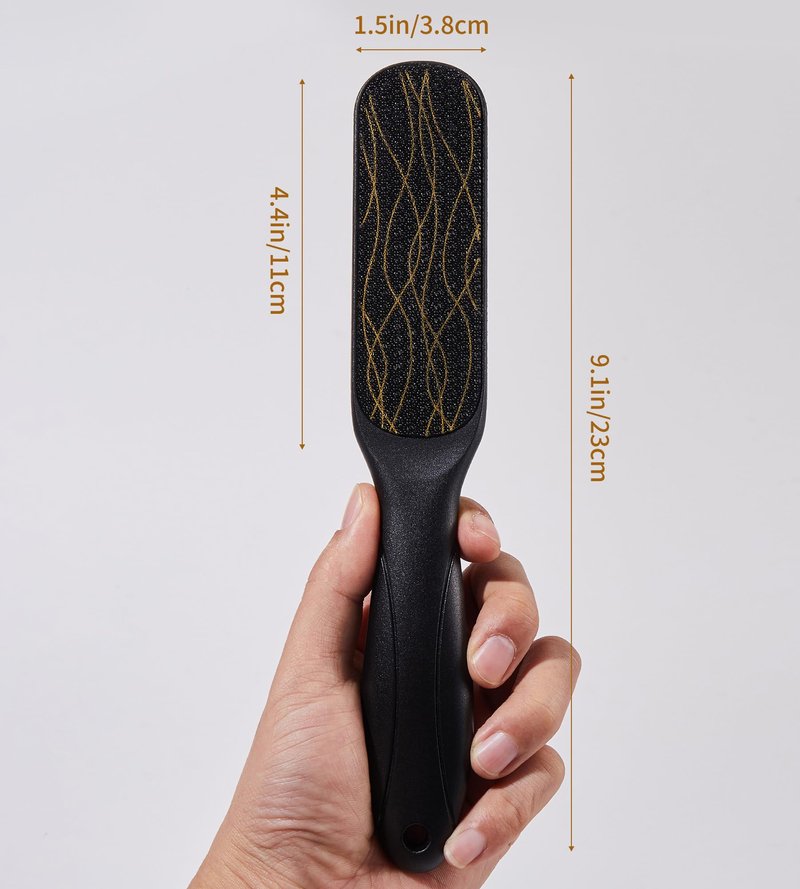 Nano Glass Foot File, Double-Sided Foot Callus Remover Feet Scrubber Hard & Dead Skin Hygienic Pedicure Tool in Shower Heel Scraper for Cracked Heels Smooth Feet Care Lima para Los pies (Black)