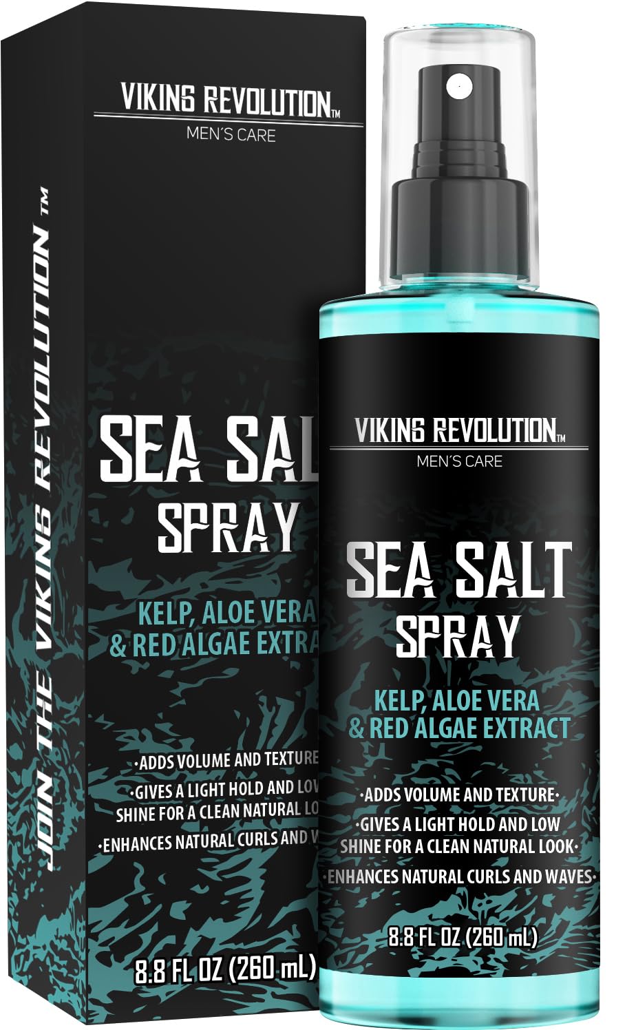 Viking Revolution Sea Salt Spray - Texturizing Hair Spray with Kelp & Aloe Vera - 8.8oz for Beachy Waves