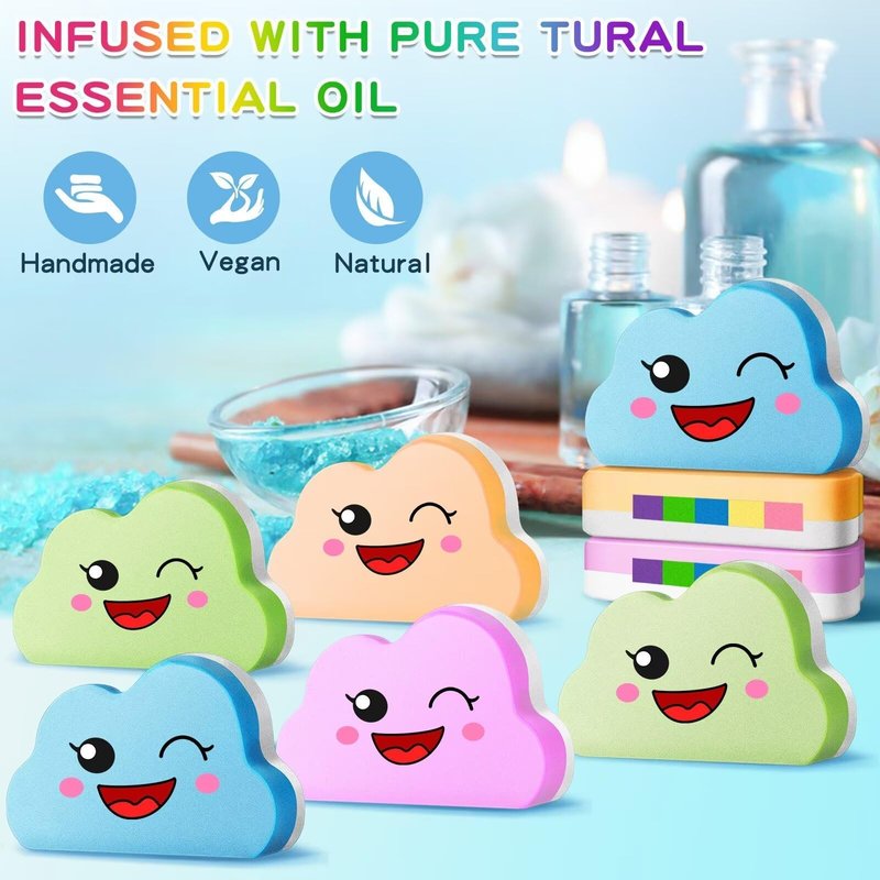 Rainbow Bath Bombs for Kids, Handmade 8 Pcs Kids Bath Bombs Gift Set for Girls Teens Toddler Rainbow Bubble Fizzy