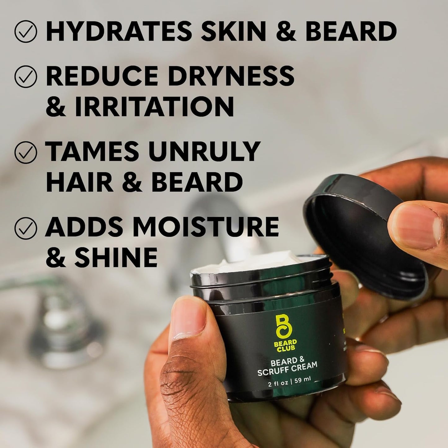 The Beard Club Biotin Beard Cream - Moisturizing Shea Butter for Healthier Facial Hair & Skin