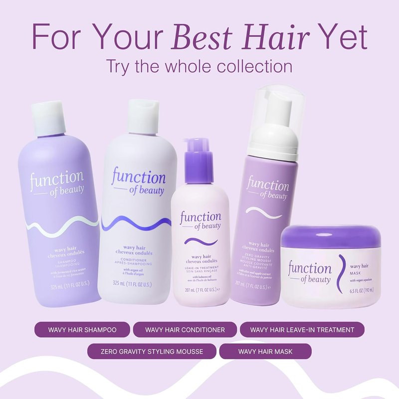Function of Beauty Wavy Hair Mask - Sulfate-Free Deep Conditioner for Natural Waves | Lightweight, Anti-Frizz, Vegan Squalane