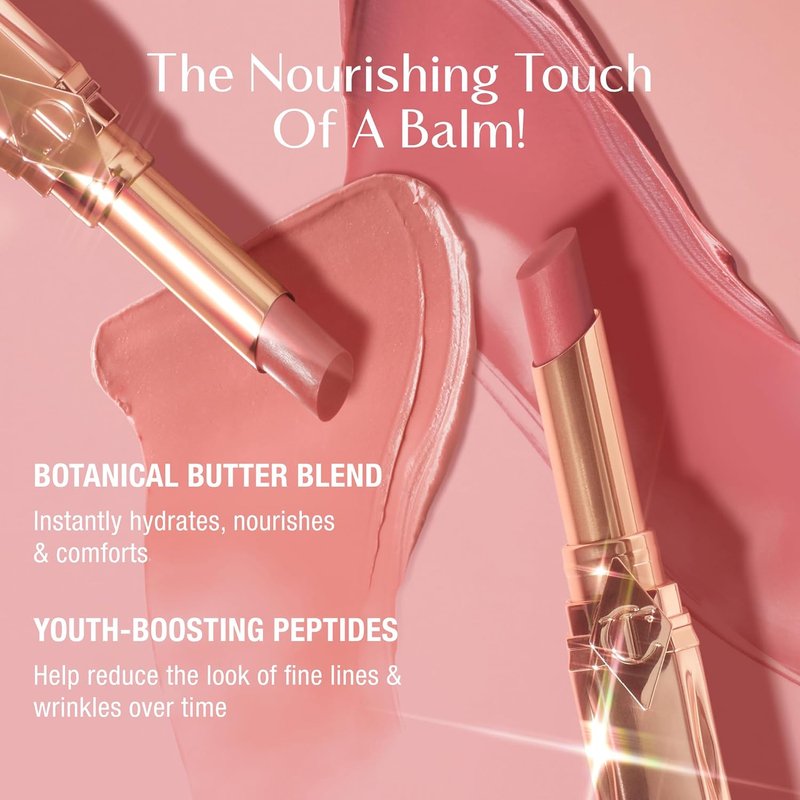 Charlotte Tilbury Pillow Talk Blush Balm Lip Tint - Long-Lasting, Hydrating Sheer Tint with Peptides - 24 HR Moisture