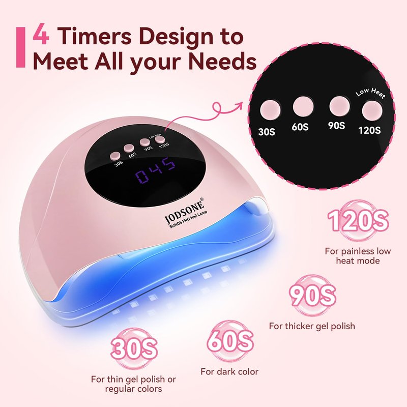 JODSONE U V LED Nail Lamp with Gloves Kit, Nail Dryer for Gel Nails Professional for Home and Salon