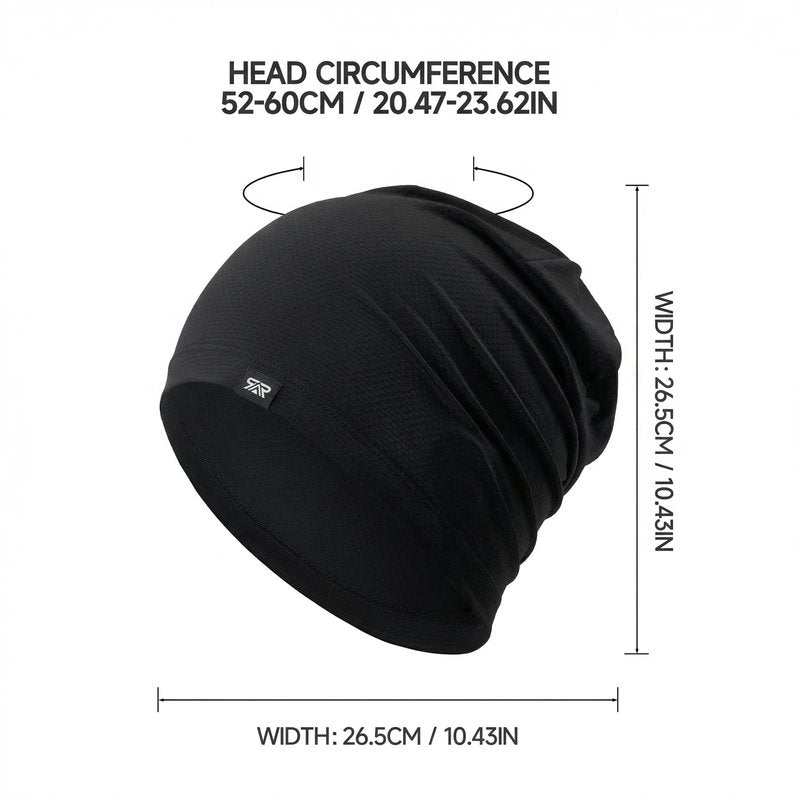 QINGLONGLIN 3Pcs Cooling Skull Cap for Men Women-Lightweight Breathable Beanie Hat, Thin Quick Dry Running Cap for Cycling