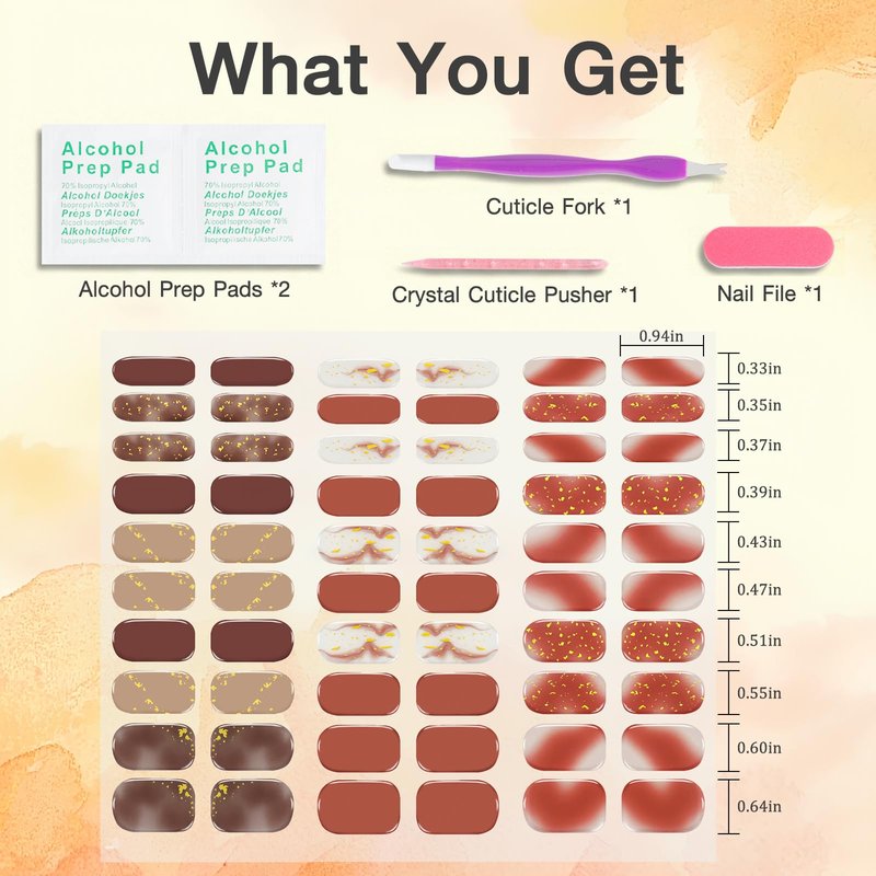 SIUSIO 3pcs Semi Cured Gel Nail Strips Burgundy Red with Gold Glitter, UV Press On Gel Nail Wraps for Women Girls DIY, Easy Apply & Remove, Valentine’s Day & Christmas Nail Art