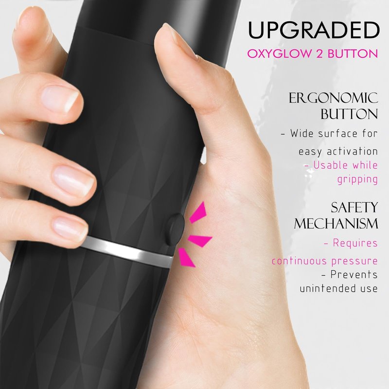 Lucsuer OxyGlow2 Cordless High Frequency Facial Machine - ProFacial Wand Clinical Skin Therapy Wand - Neon+Argon Gas (Onyx Black)