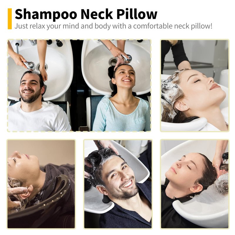 AISEELY Shampoo Bowl Neck Rest with Suction Cup, Silicone Neck Rest for Salon Sink, Shampoo Neck Cushion, Non-Slip Salon Neck Rest for Hair Washing Sink Neck Support, Neck Rest for Wash Basin