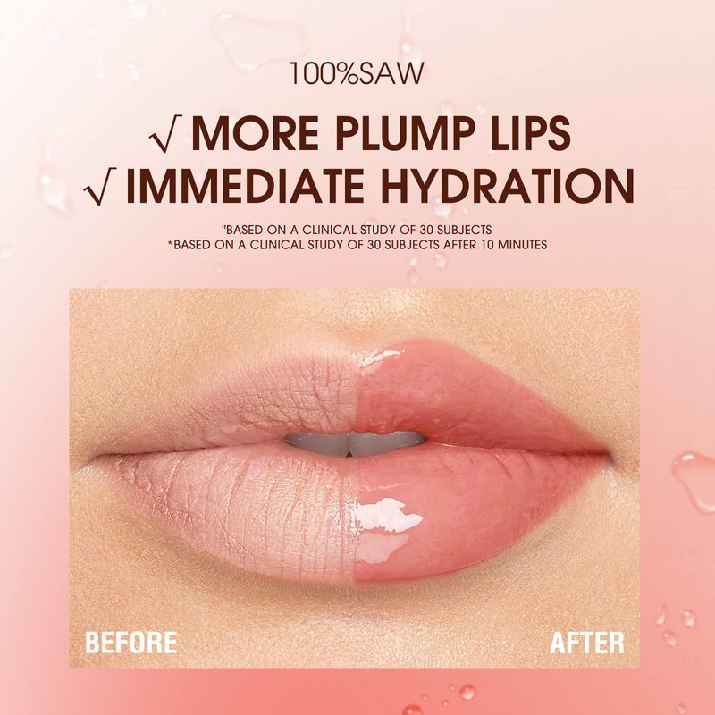 Mrettick Plumping Lip Oil 4 Packs Hydrating Lip Glow Oil Fruit Extract Lip Gloss Moisturizing Lip Balm and Tinting for Dry Lips