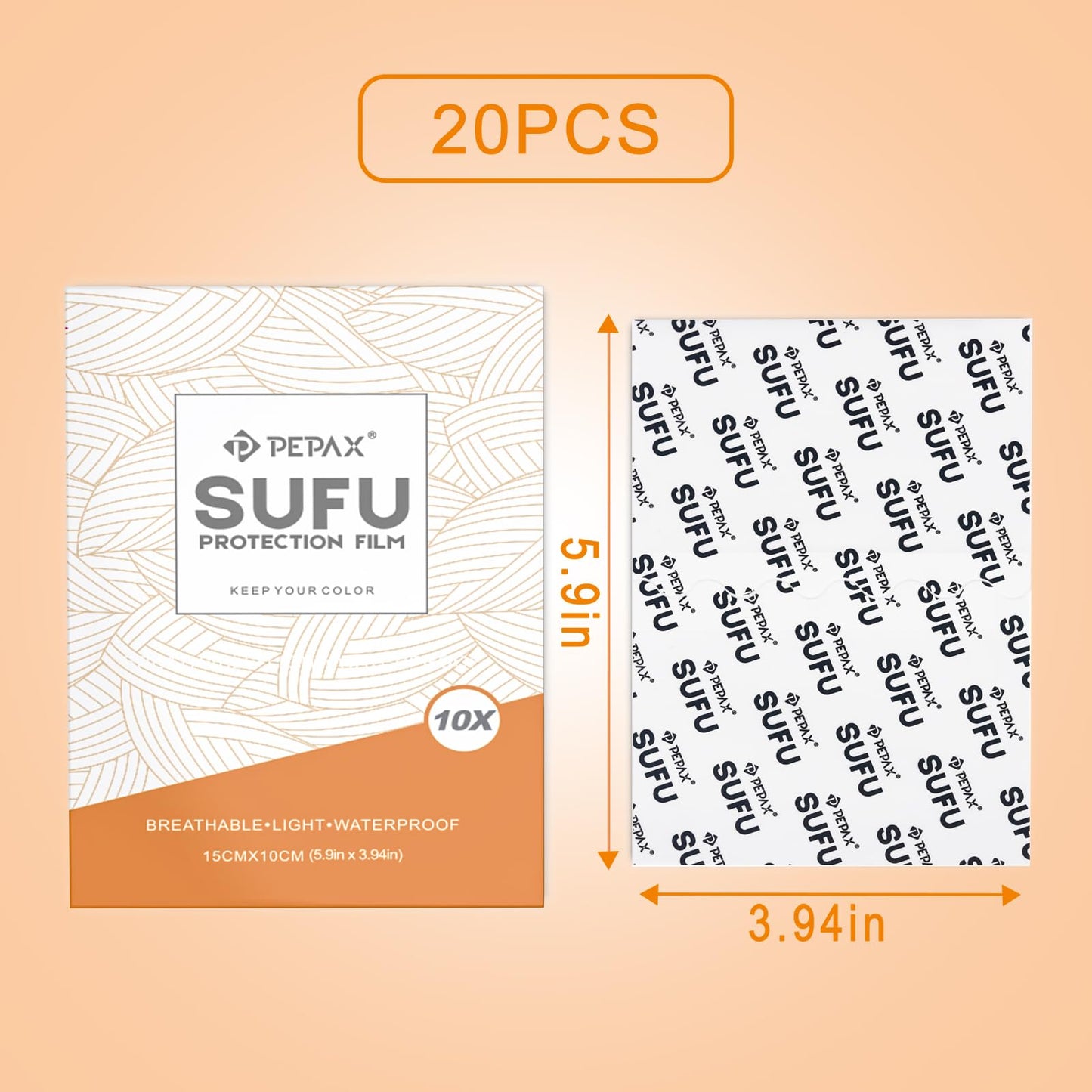 Tattoo Aftercare Bandages 20 Packs - PEPAX 6 x 4 Inch Second Skin Tattoo Cover Up Patch Waterproof Tattoo Cover Up Tape Latex-Free Transparent Film for Tattoo Healing Protection Swimming Shower