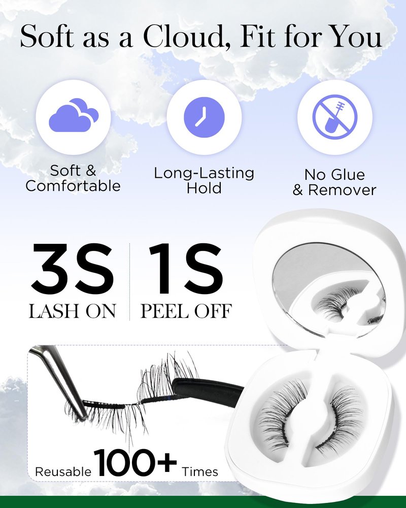 BEYELIAN Magnetic Eyelashes with Applicator Kit, Upgrade Soft Magnetic Lashes Reusable False Eyelashes Natural Look, No Glue Needed Eyelashes for Eye (Lightweight & Comfortable)
