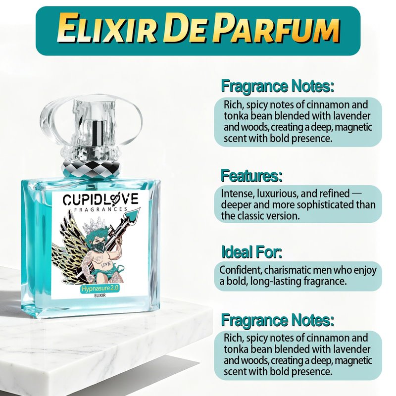 CUPIDLOVE Eau De Parfum Spray Mens Pheromone Cologne - Long Lasting Perfume, Ideal Mens Valentine's Day Gift for Special Occasions & Daily Elegance, A Bold and Captivating Fragrance 1.7 Fl Oz
