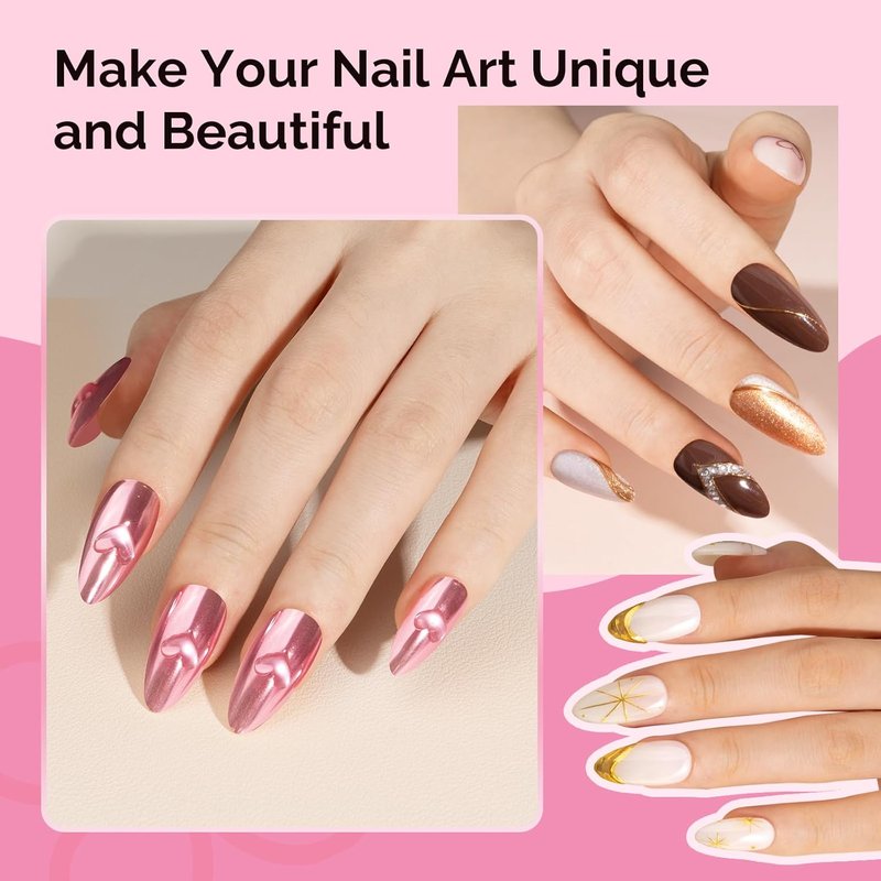 MelodySusie Chrome Nail Powder - 4Pcs Metallic Mirror Effect Pigment for DIY Gel Nails