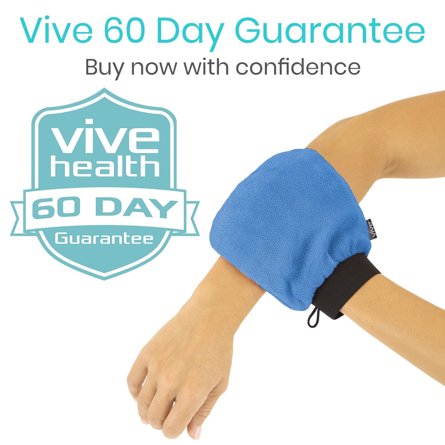 Vive Exfoliating Mitts for Body (4 Pack) - Scrub Gloves with Soap-Saver Pocket - Body Exfoliate Shower Dead Skin Remover - Deep Microdermabrasion Exfoliator for Kerastosis Pilaris - Premium