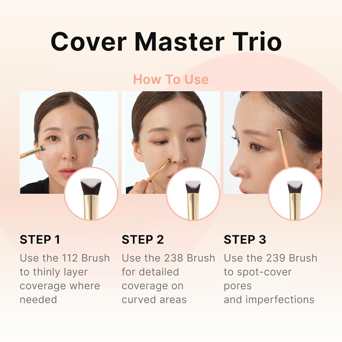 The Tool Lab 238 Layer Concealer Brush - Precision Flat Makeup Brush for Under Eye Coverage