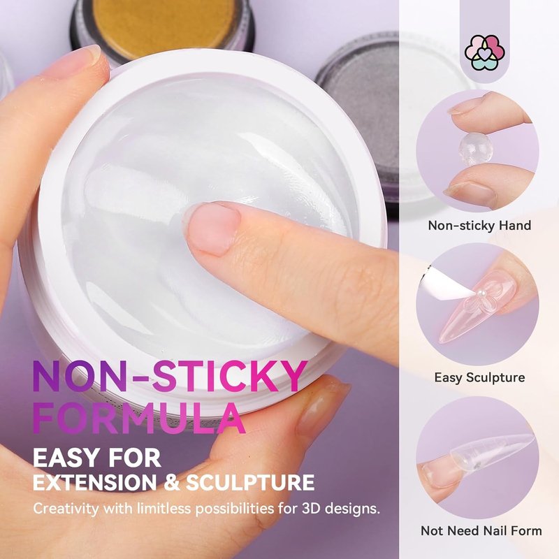 SAVILAND Solid Builder Nail Gel - 60g Non-Sticky Sculpting Gel for 3D Nail Art | DIY Home Salon
