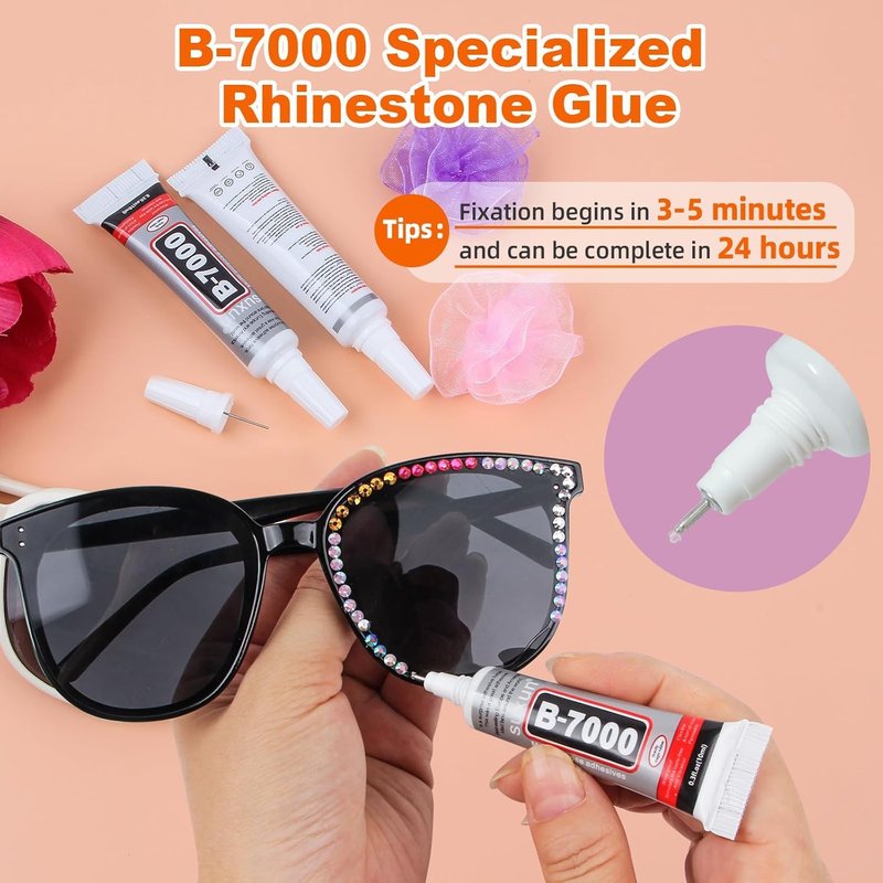 38000Pcs 32 Colors Jelly Rhinestones for Bedazzling, 3mm Resin Flatback Gems for Diamond Art, Bedazzler Kit with 3Pcs B7000 Jewelry Glue for Crafting Bedazzled Book Shoes Nail