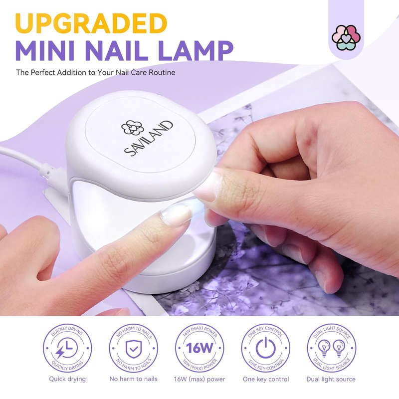 SAVILAND Gel U V Nail Lamp: 12W Pink Mini Portable U V Light for Gel Nails Fast Curing 2 Timers Cure Lamp lampara led para uñas USB Interface Folding Design Personal DIY Home Traveling Use
