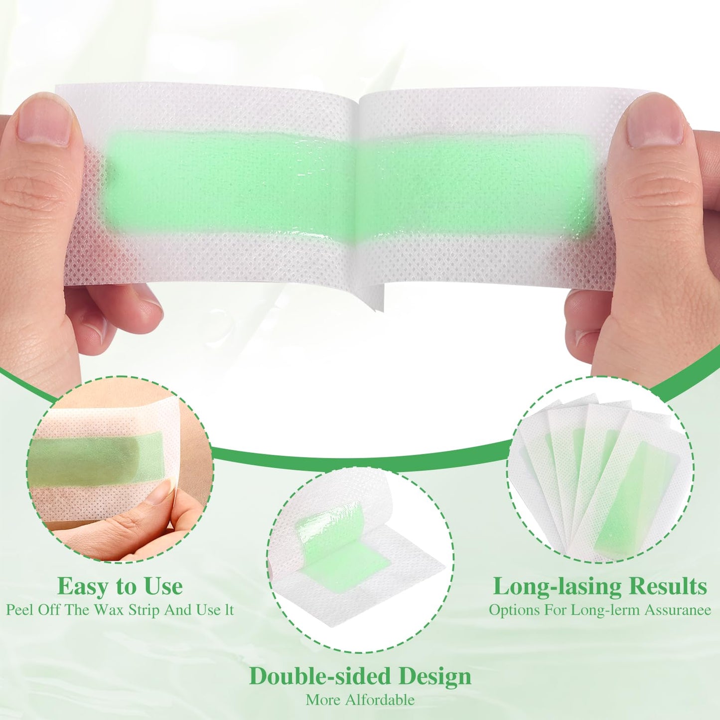 UGODAR 40PCS Facial Wax Strips for Women, Hypoallergenic Natural Face Wax Strips, Gentle Facial Hair Removal with 4 Calming Oil Wipes, Eyebrow Wax Strips for All Skin Types