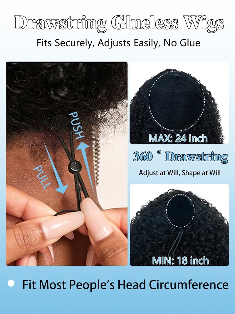 Skiennix 26 Inch Burmese Curly Half Wig - Glueless Wear & Go Design for Black Women, 180% Density