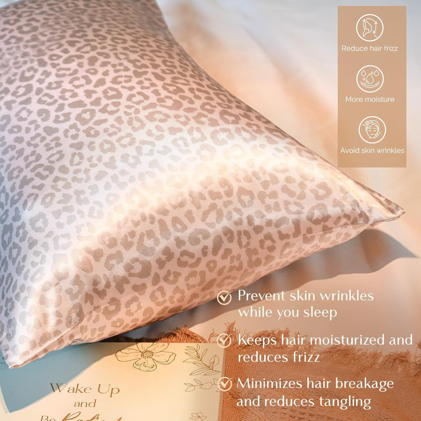 Yanibest Leopard Satin Pillowcases - Silk Pillow Cases for Hair & Skin | Standard 20"x26" Size