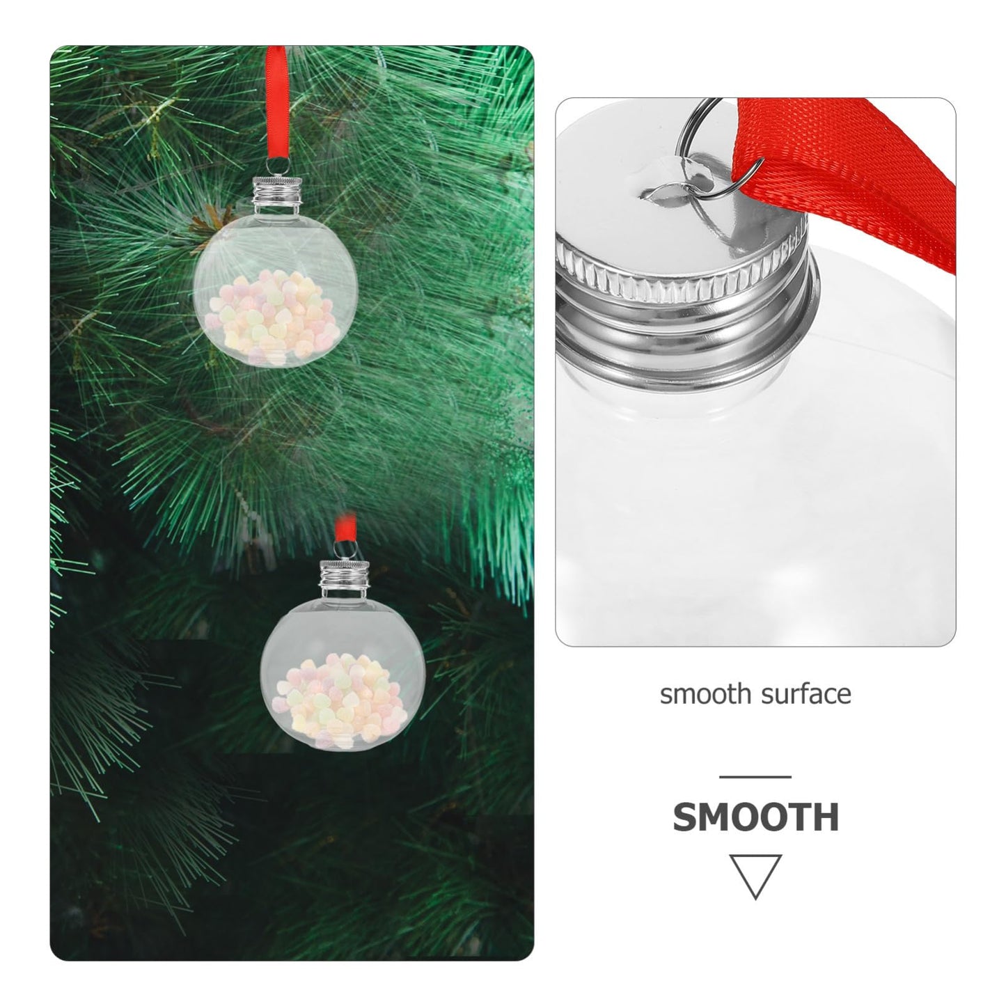 TOVINANNA Versatile Christmas Tree Ornaments Bulb Bottles 10pcs Candy Bulbs Juice Storage Bottles Decorative Vase Fillers