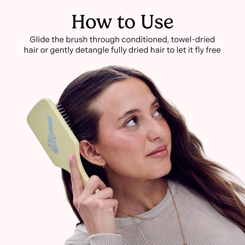 Detangling Curly Hair Brush - Anti-Static Metal Bristles for Smoothing & Frizz Control | Gentle Scalp Massage