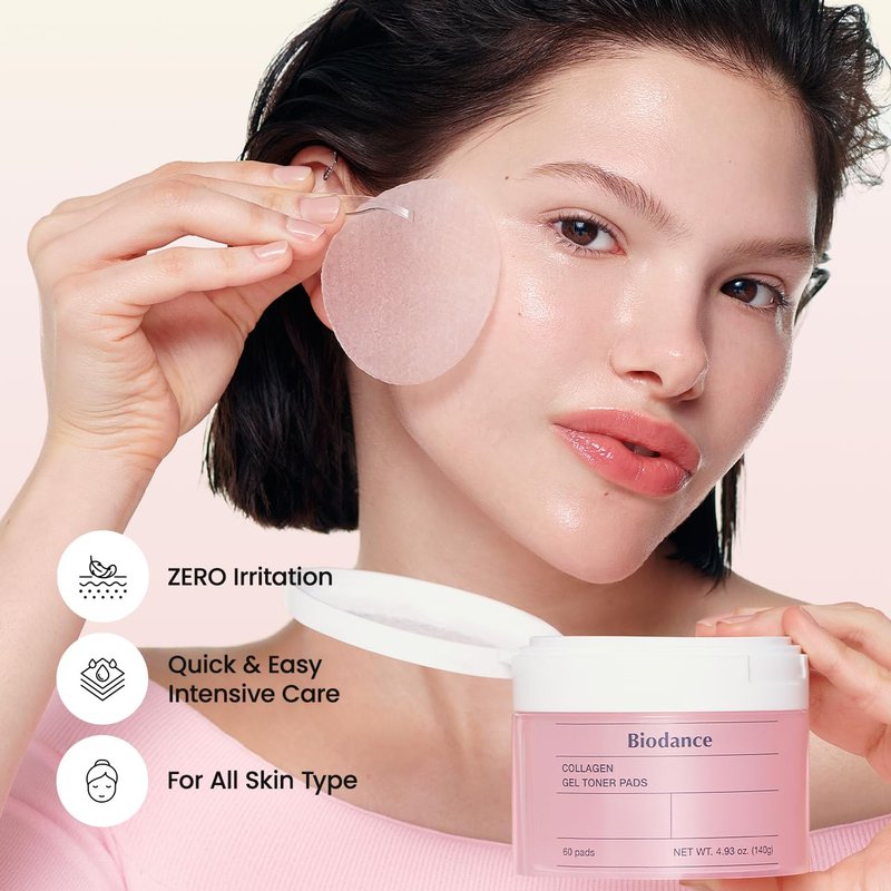 Collagen Pink Glow Trio - Deep Mask, Toner Pads & Peptide Serum for Hydrated, Firm Skin | Korean Skin Care Set