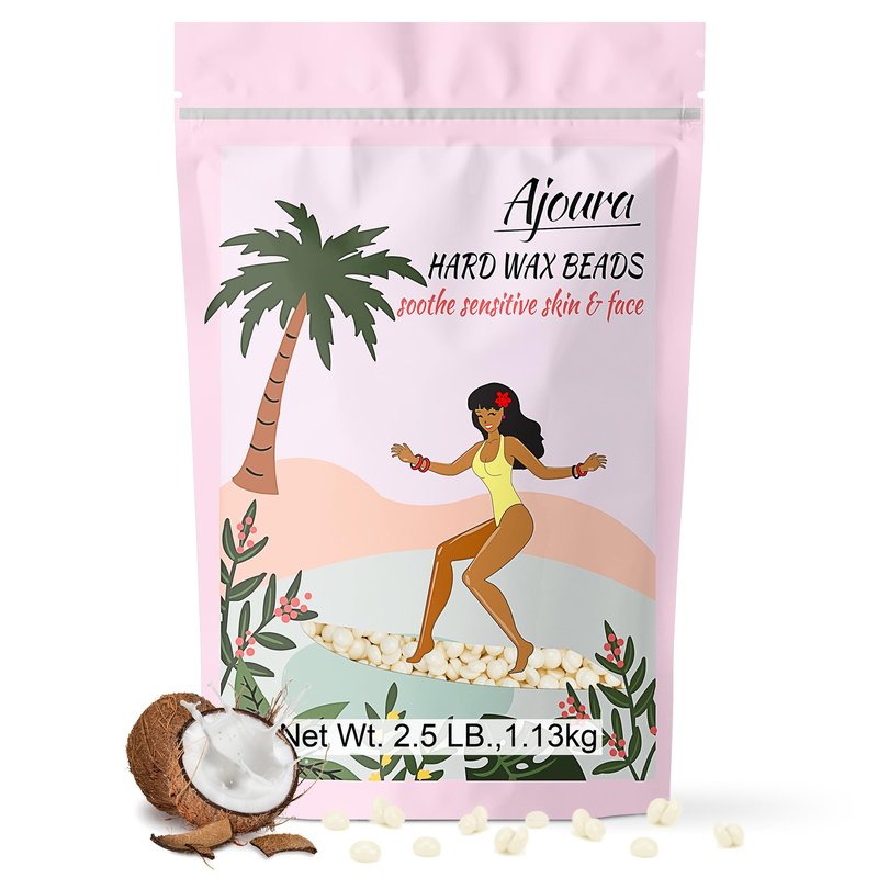 Ajoura 2.5 lb Wax Beads for Hair Removal - Premium Hard Wax for Coarse Hair, Ideal for Brazilian Bikini, Legs, Face, Underarms, Arms, Chest, Back - Sensitive Skin for Efficient Home & Salon Waxing
