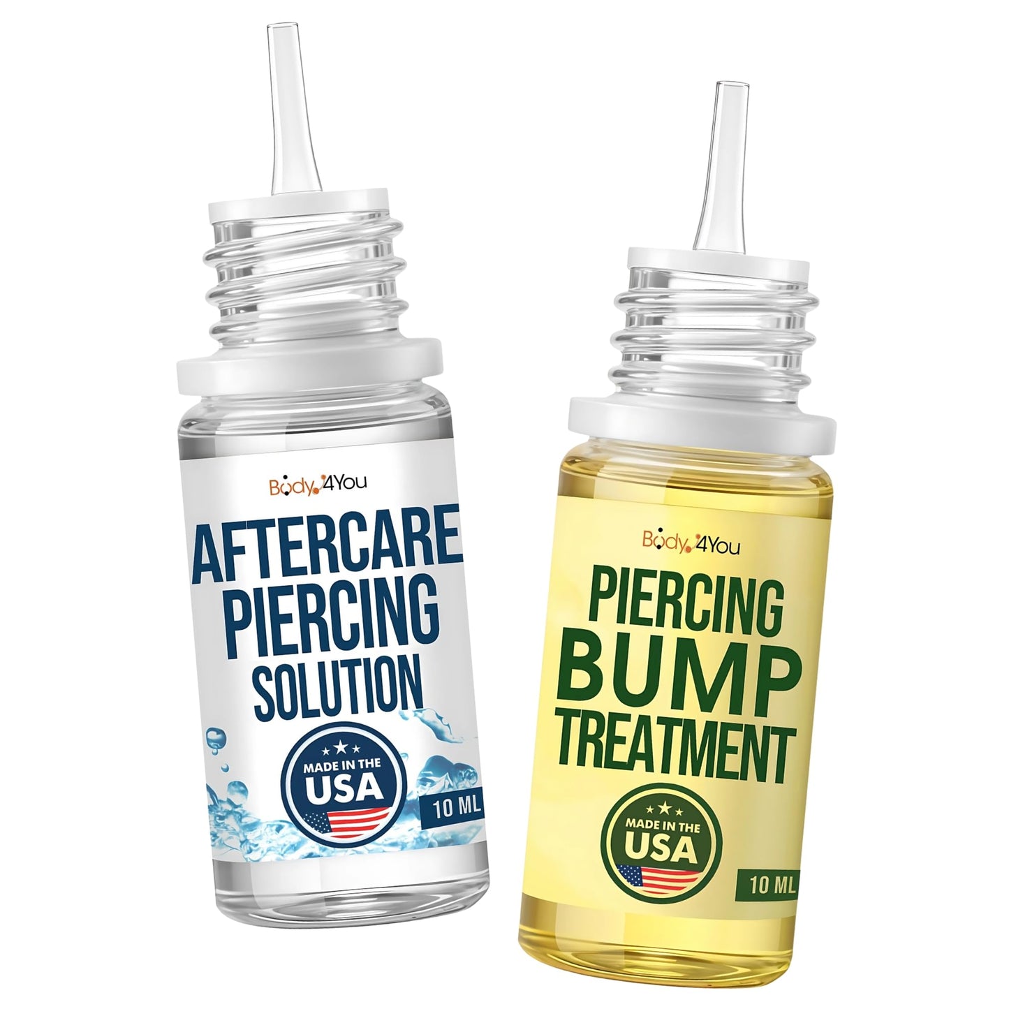 BodyJ4You Piercing Aftercare Kit - Saline Solution Drops Ear Piercing Cleaner - Natural Bump Keloid Removal - Ear Piercing Cleanser Nose Septum Navel Lip - Soothe Moisturize Recovery Natural Solution