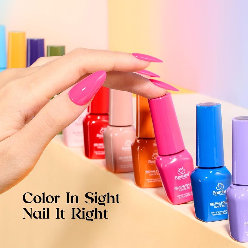 Beetles Gel Nail Polish Kit - 45 Colors UV Gel Set with Top & Base Coats | Perfect Salon Manicure Gifts for Women