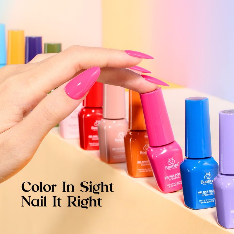 Beetles Gel Nail Polish Kit with U V Light -35 Colors Gel Polish Set 68 Pcs One Color One Bottle Mood Mosaic Nail Kit with Top Base Coat Beauty Must Have DIY Salon Manicure Gifts for Women