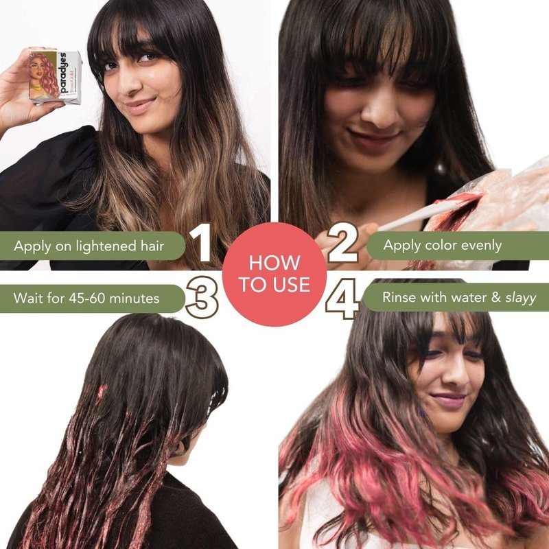 Paradyes Rose Gold Semi-Permanent Hair Color, Conditioner-Based Vegan Hair Dye, Ammonia-Free, DIY Application, Lasts 8-10 Washes, 4.2 oz