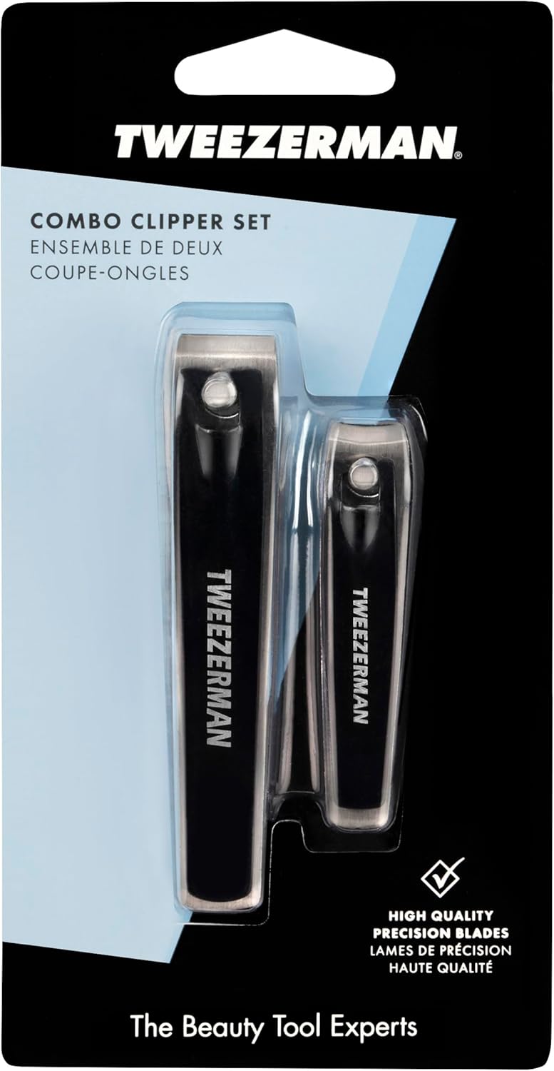 Tweezerman Stainless Steel Nail Clipper Set - Precision Fingernail & Toenail Care Tools