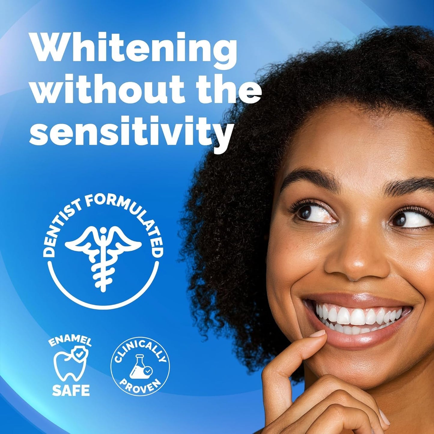Teeth Whitening Strips for Sensitive Teeth & Gums, Mint Flavor — Peroxide Free & Enamel Safe w/Coconut Oil for Gentle & Whiter Teeth — 7-Day Treatment White Strips w/Non-Slip & Dry-Strip Technology