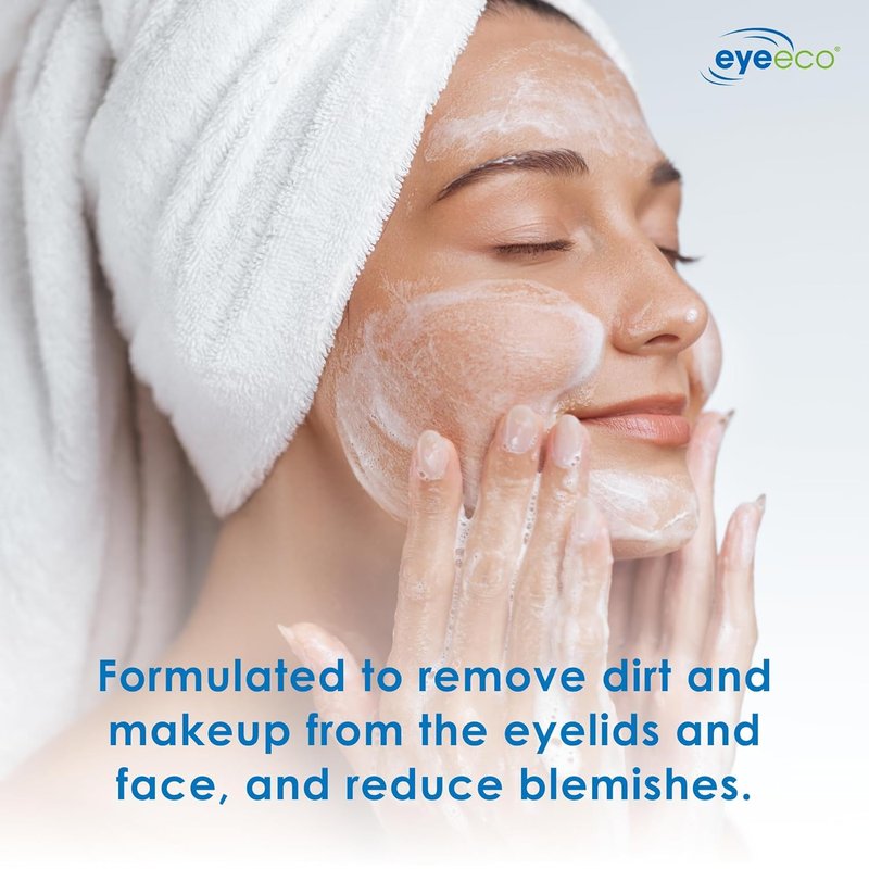 EYEECO Foaming Facial Cleanser - Gentle Tea Tree Oil & Chamomile - Non-Irritating 1.6oz Eyelid Wash
