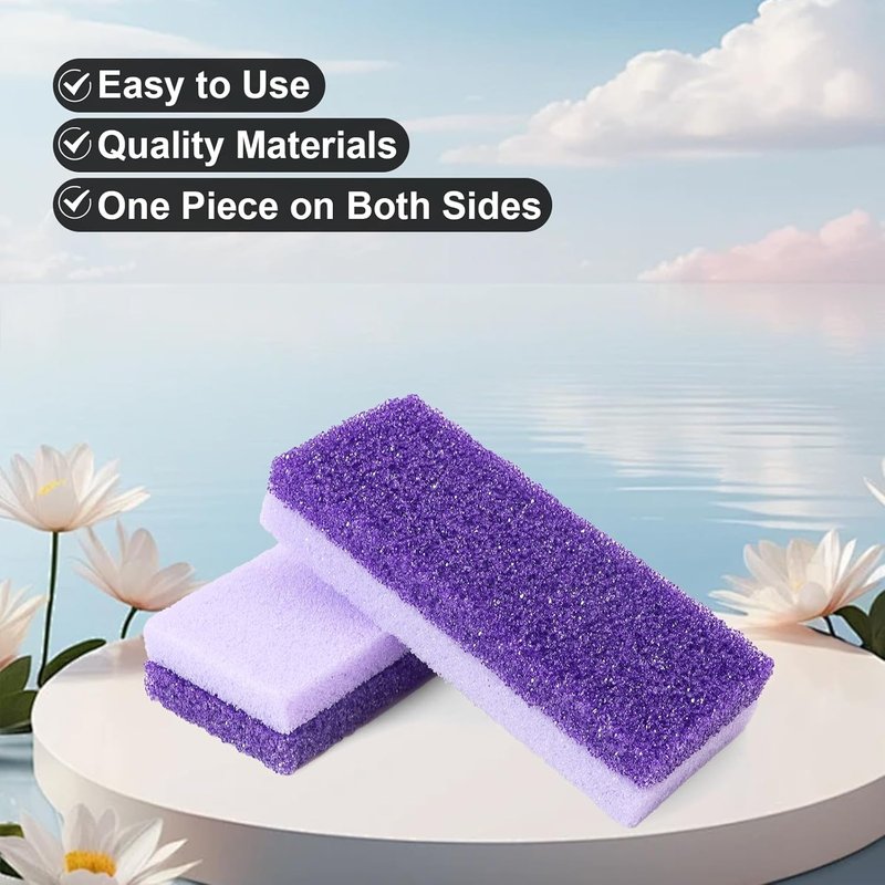 Skiennix Foot Pumice Stone - Double-Sided Callus Remover & Scrubber | 2 Pack in Purple