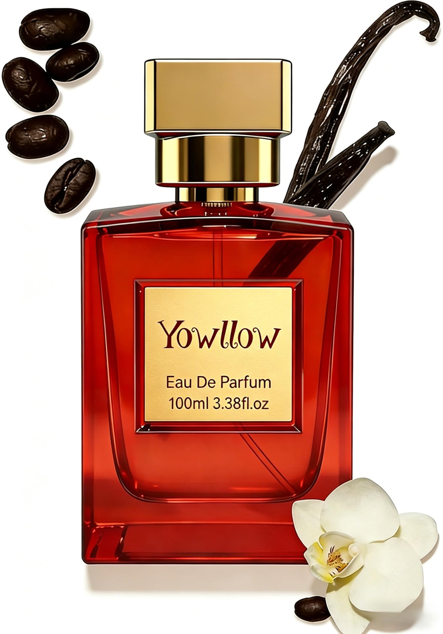 Yowllow Ambery Vanilla Eau de Parfum Inspired by Y S.L's B.lack O.pium Women Long-Lasting & Pure Fragrance Spray, 3.4 FL/OZ (100ML)