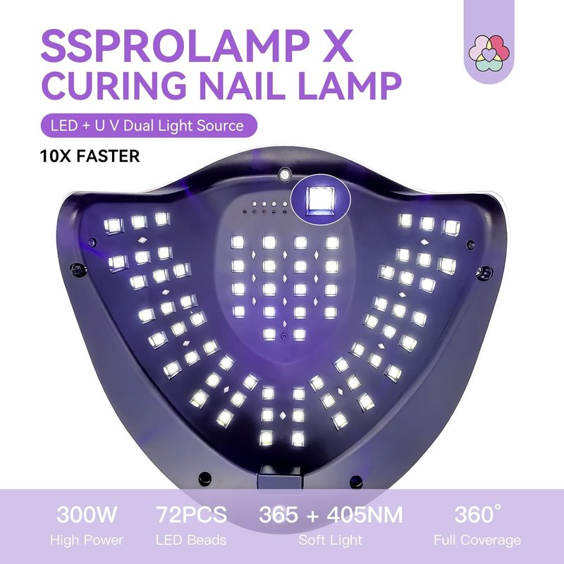 SAVILAND 300W UV Nail Lamp - Super Fast Gel Nail Curing with Motion Sensor & 4 Timers | Ideal for Nail Salons