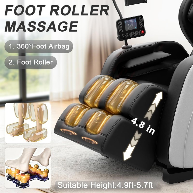 Megashock SL Track 2026 Massage Chair Full Body, Zero Gravity Massage Chair with Back Heat, 12 Fixed Rollers, Foot Massage, Airbag Massage and Bluetooth Speaker for Home and Office